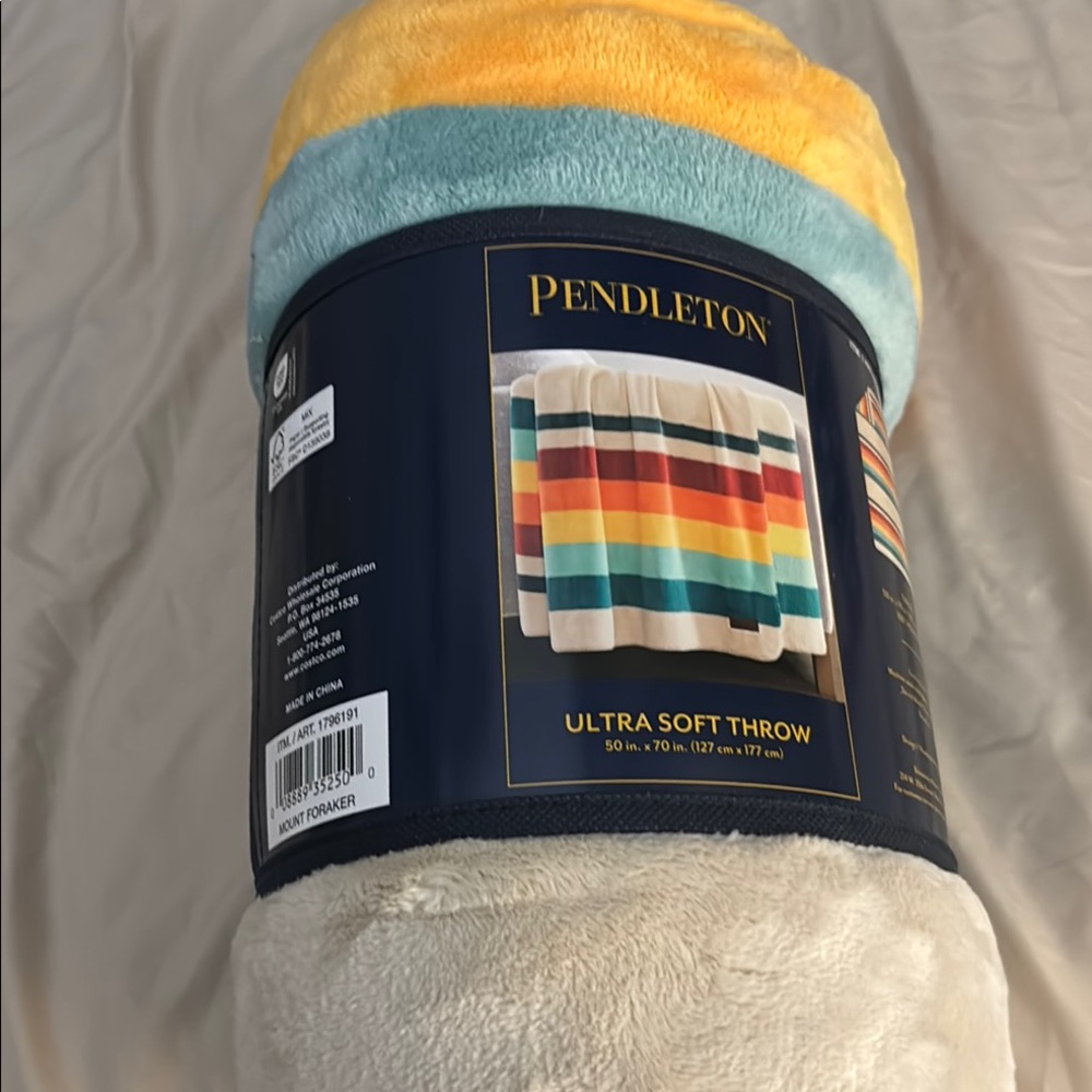 Pendleton Yellow and Blue Blanket Luxurious Bedding